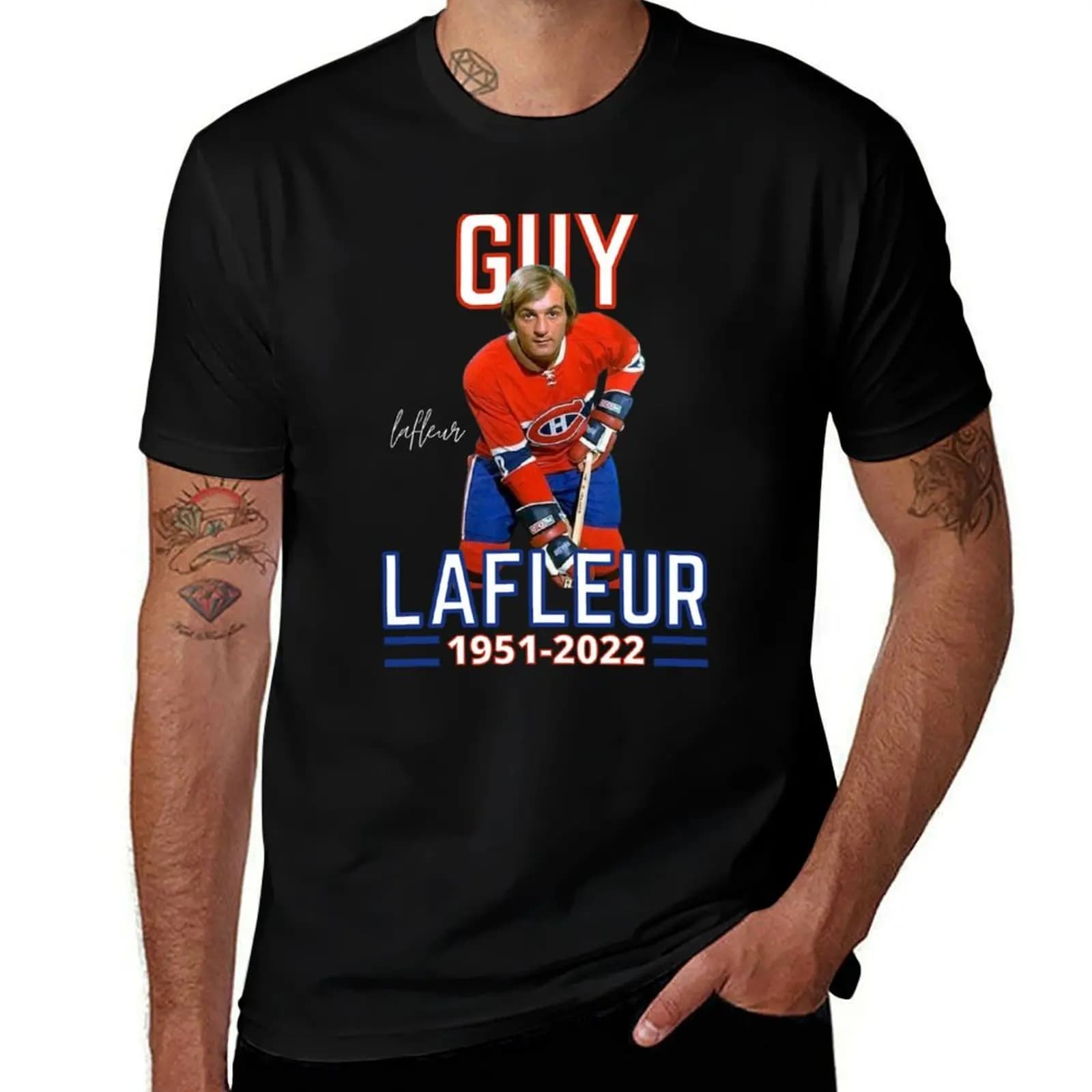 T-shirt Guy Lafleur T-shirt da festa per uomo