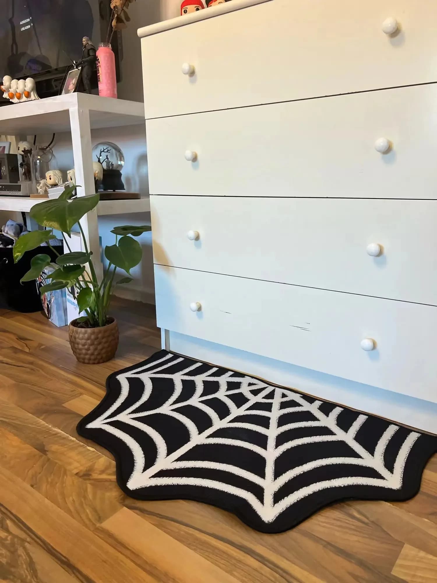 VIKAMA Black Spider Web Halloween carpet bathroom decorative carpet Halloween bath mat zerbino in fake Cashmere living room