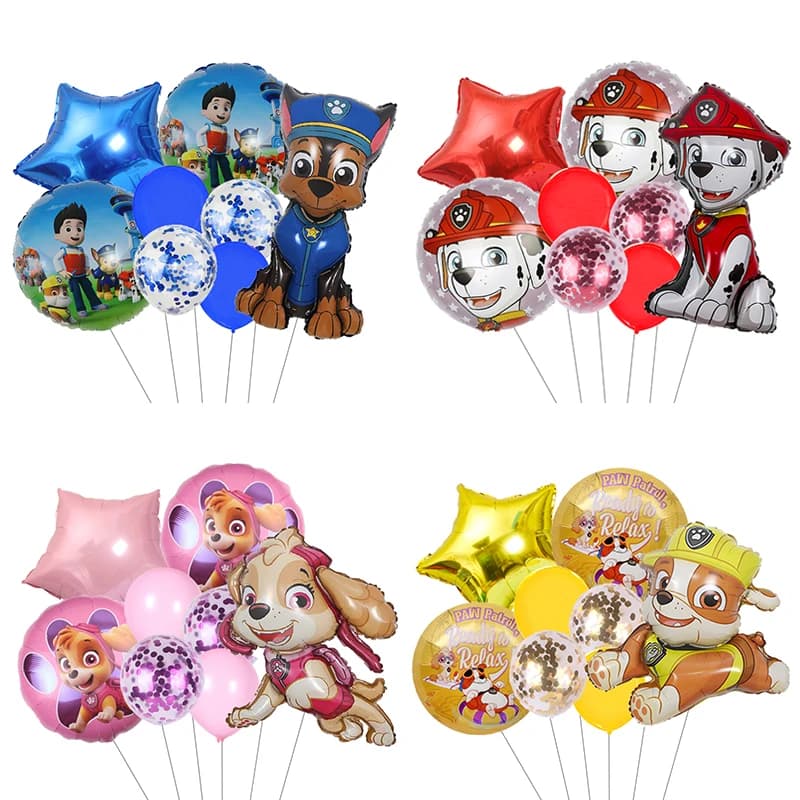 Cartoon Paw Patrol Ryder Chase Marshall Skye Palloncino in foglio di alluminio Decorazione di compleanno per bambini Forniture per feste Regalo giocattolo