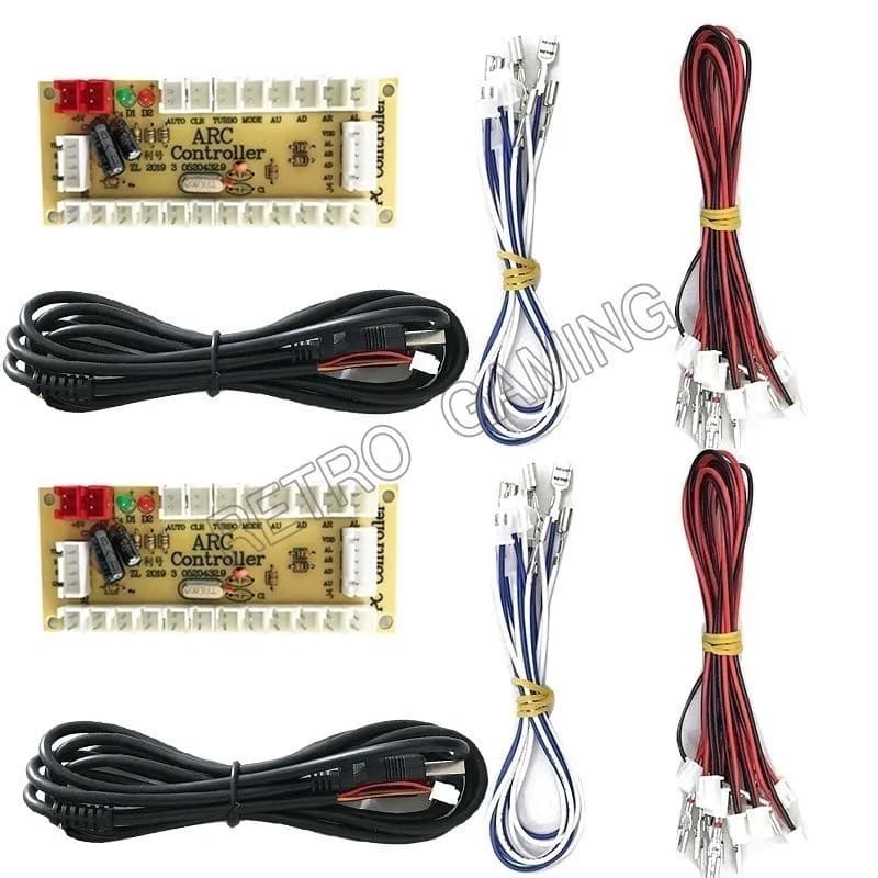 USB PC Zero Delay Encoder Circuit Board Kit Led Push Button Joystick 2.8mm 4.8mm 5pin cable for Raspberry Pi 4 Arcade DIY