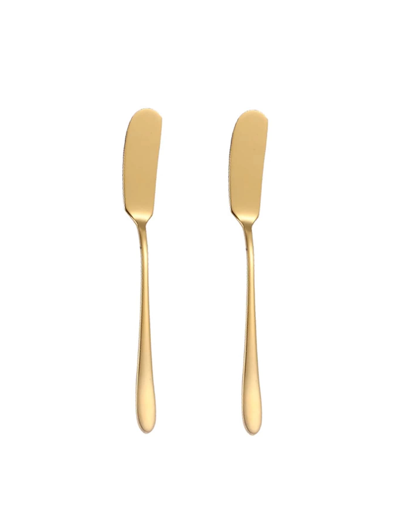 1/2 coltelli da burro con manico lungo in acciaio inossidabile 304 in stile coreano, spalmaburro, spatola per formaggio e dessert, ideale per cucina, ristorante, tea party, cucina, regalo di Natale