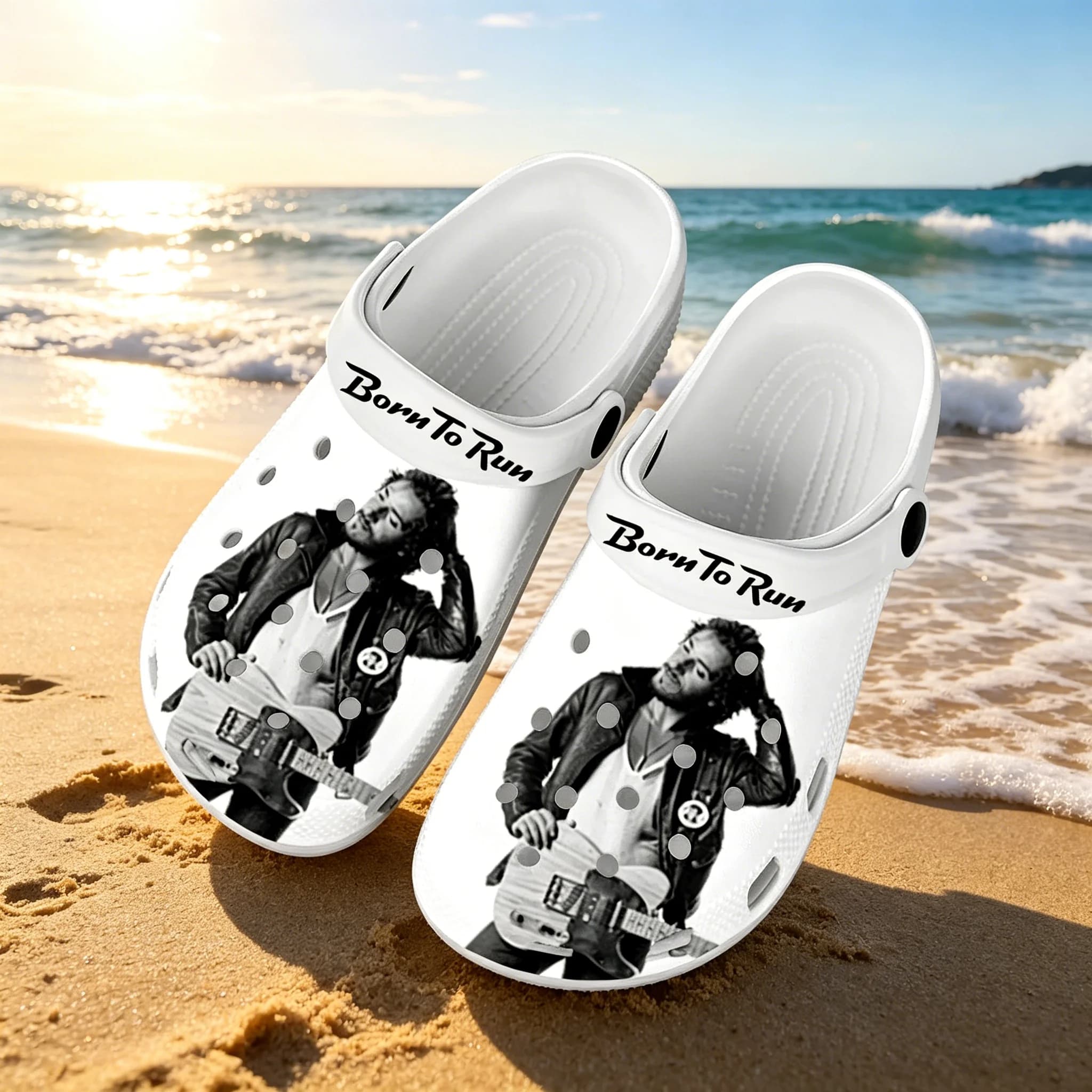 Born To Run Motivational 3D Print Clogs, scarpe unisex traspiranti con fori, pantofole casual con suola morbida antiscivolo, leggere per esterni B