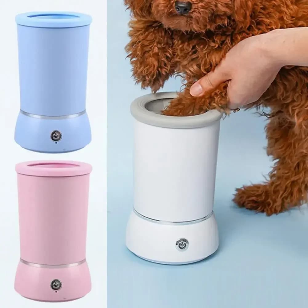 Pulitore Automatico per Zampe di Cani, Lavazampe Elettrico, Massaggiatore per Zampe, Ricarica USB, per Cani di Piccola, Media e Grande Taglia, Tazza Lavazampe per Animali Domestici