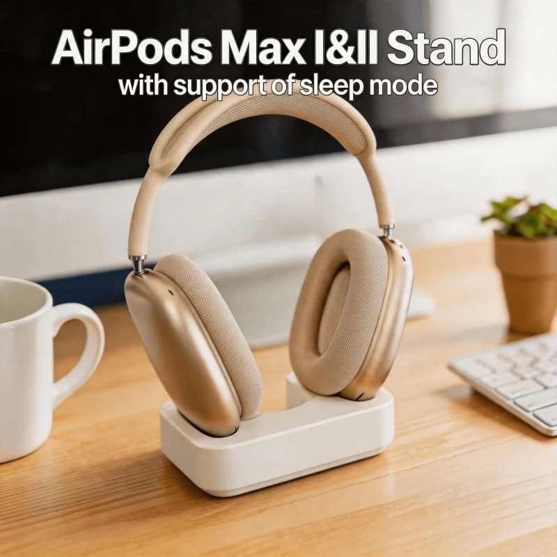 Minimalist Headphone Stand Fit Wireless Headphones Max I & II Sleep Mode Supported Desktop Holder