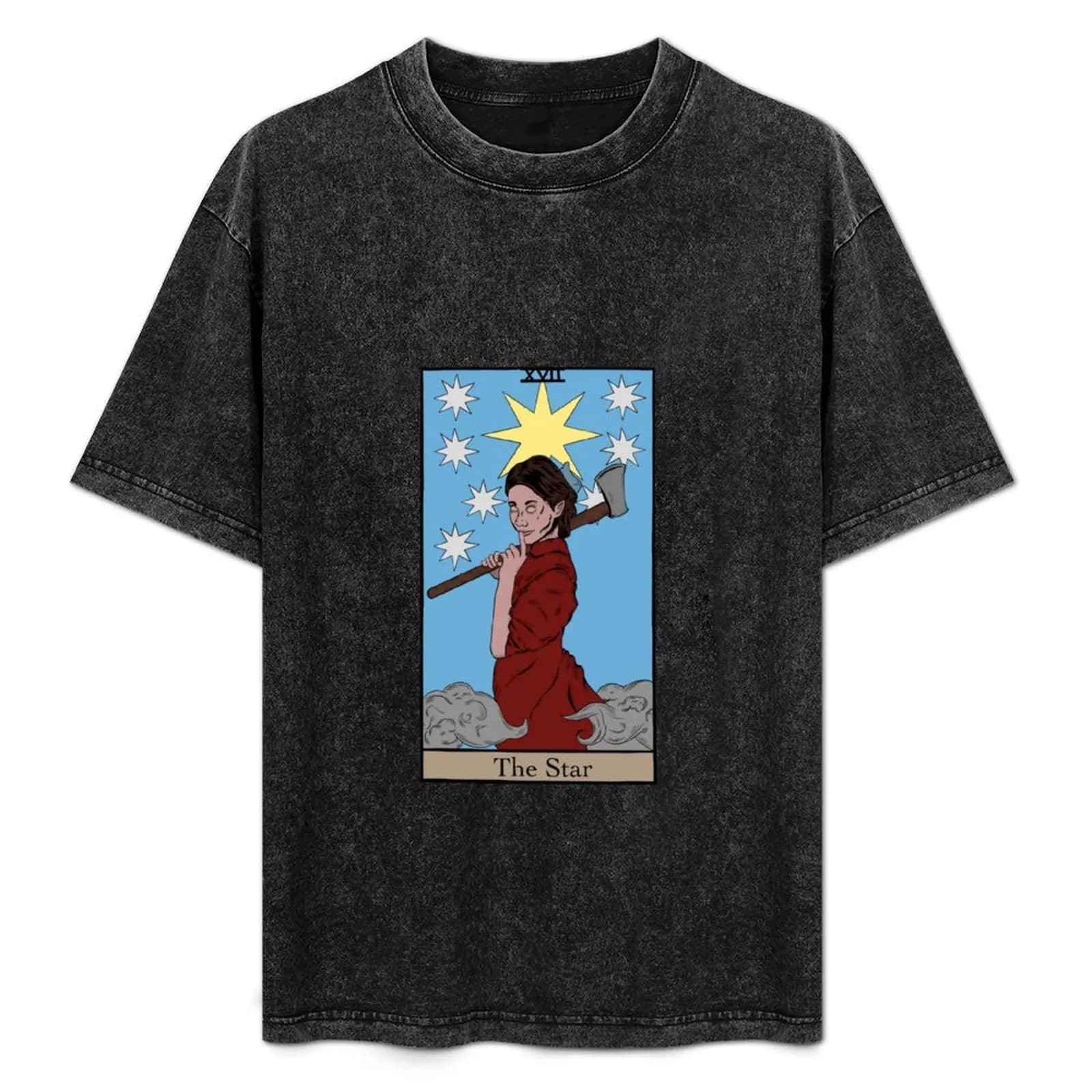 T-shirt con stampa moderna di carte dei tarocchi Pearl, t-shirt casual
