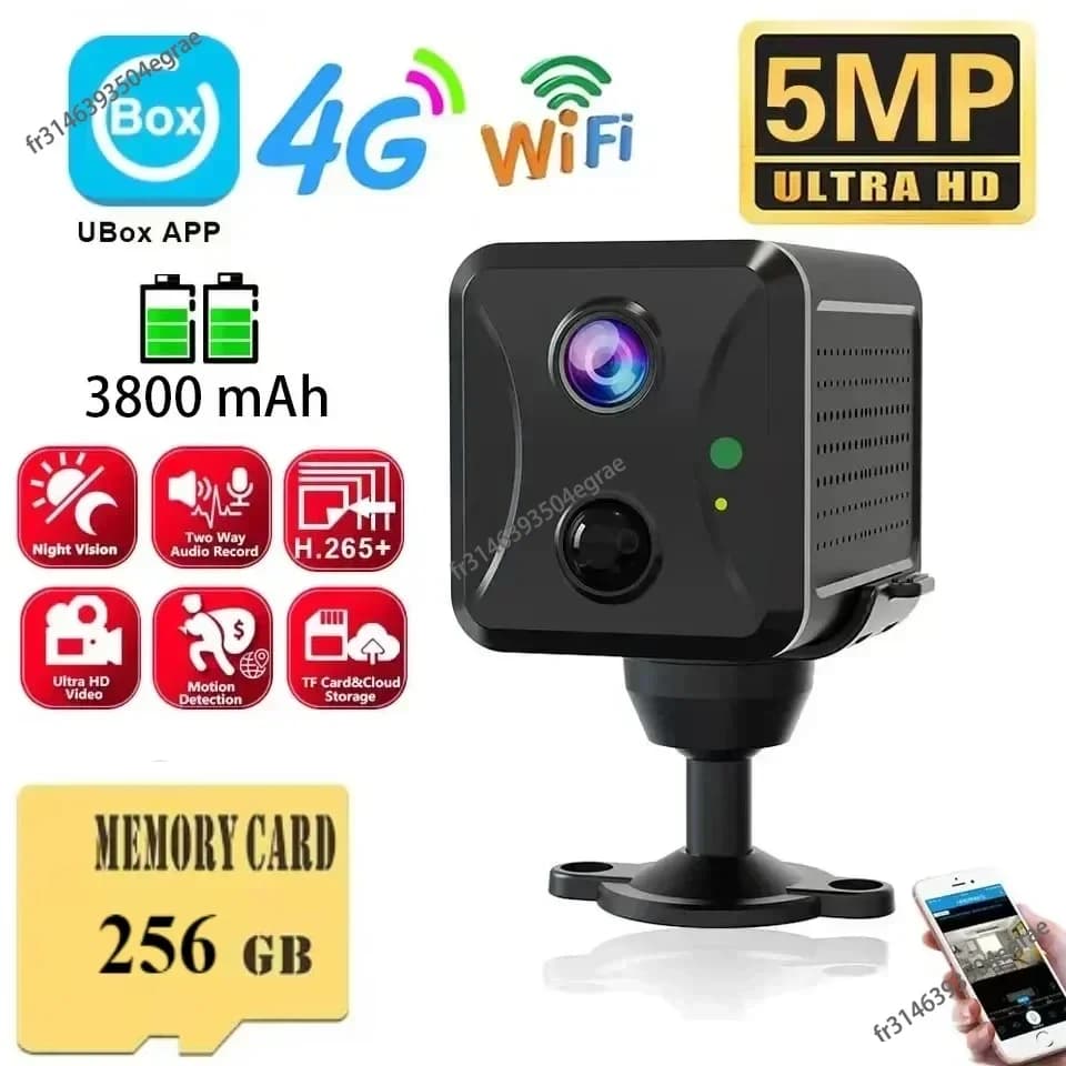 2025 Telecamera CCTV 5MP 4G Sim Card o Wifi Telecamera di sorveglianza domestica Citofono PIR Rilevazione a infrarossi Mini telecamera IP di sicurezza per bambini