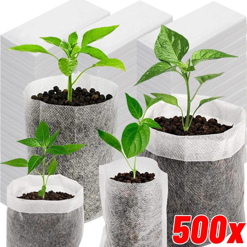 500/100PCS Cultivation plant The Degradable Sack Seed Sacks For Vivary Bags For Plants Not Welded Fruit Vegetables Sapling Flower Garden Tools
