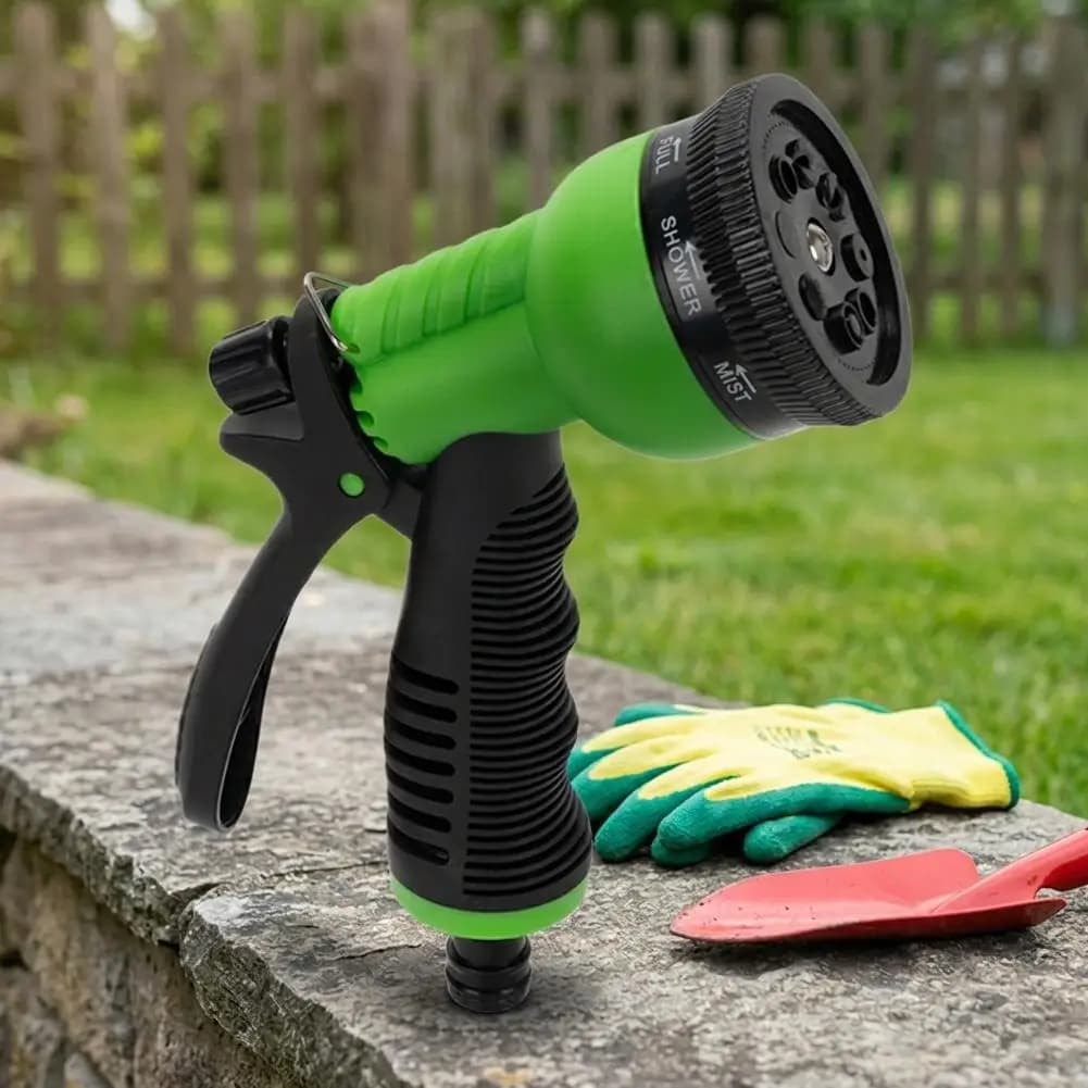 Functional Garden Hose Nozzle Garden Watering Car Wash Adjustable Glue Spray Water Gun TPR Drop Corrosion Resistant