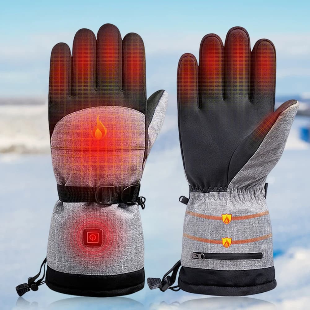 Guanti Riscaldati Elettrici Ricaricabili 5000mAh per Uomo e Donna, Touchscreen, Impermeabili, per Sci e Moto, Scaldamani Invernali