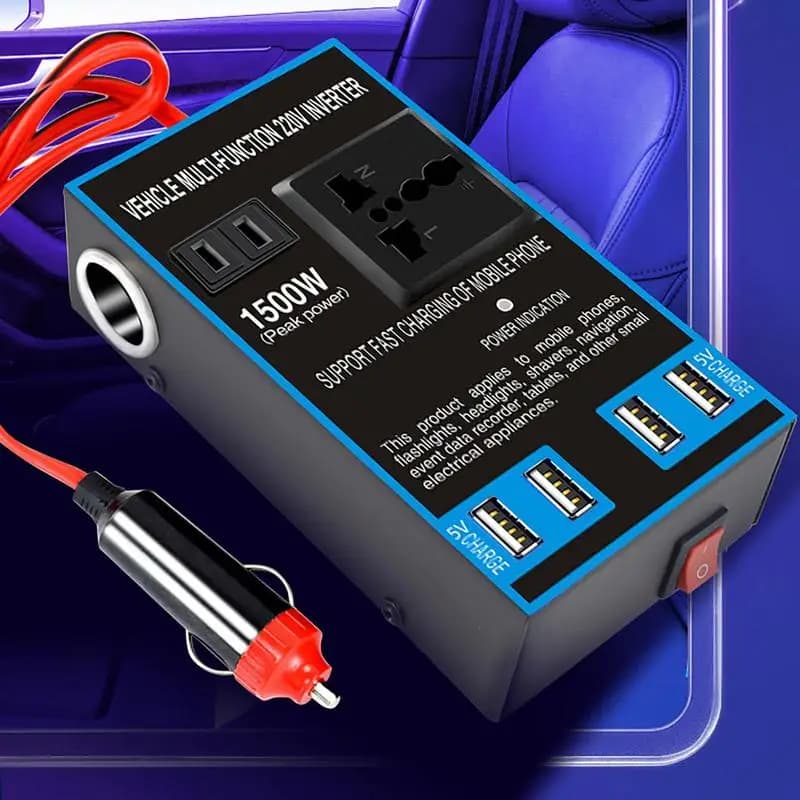 Convertitore di potenza per auto Convertitore automatico da 12 V/24 V a 220 V Convertitore di potenza Forniture di ricarica da viaggio per telefoni cellulari Aspirapolvere per auto