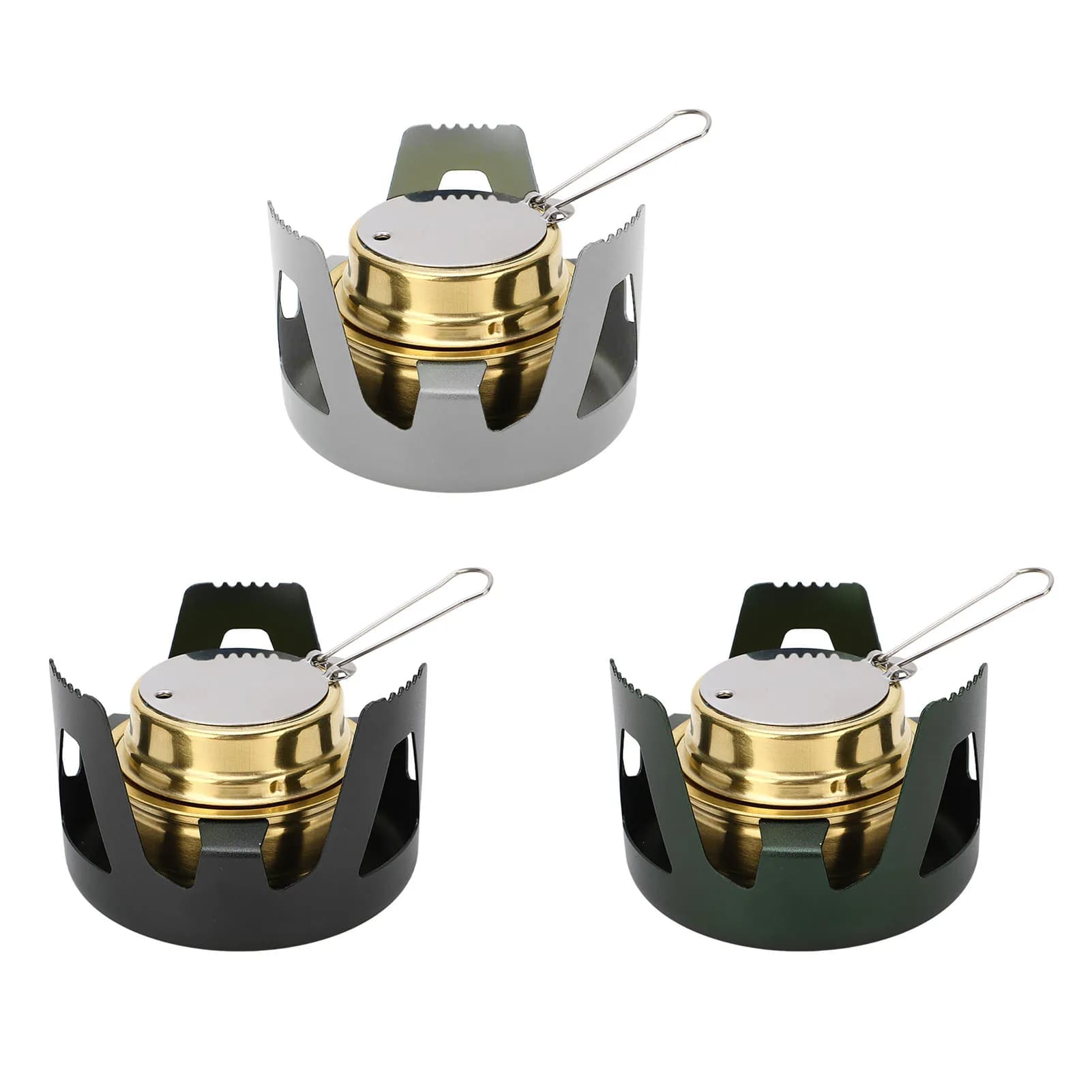 Backpack Stove Mini Brass Alcohol Ring Syphonic Design Fire Cover Safe Windproof Largely Used Light for Camping