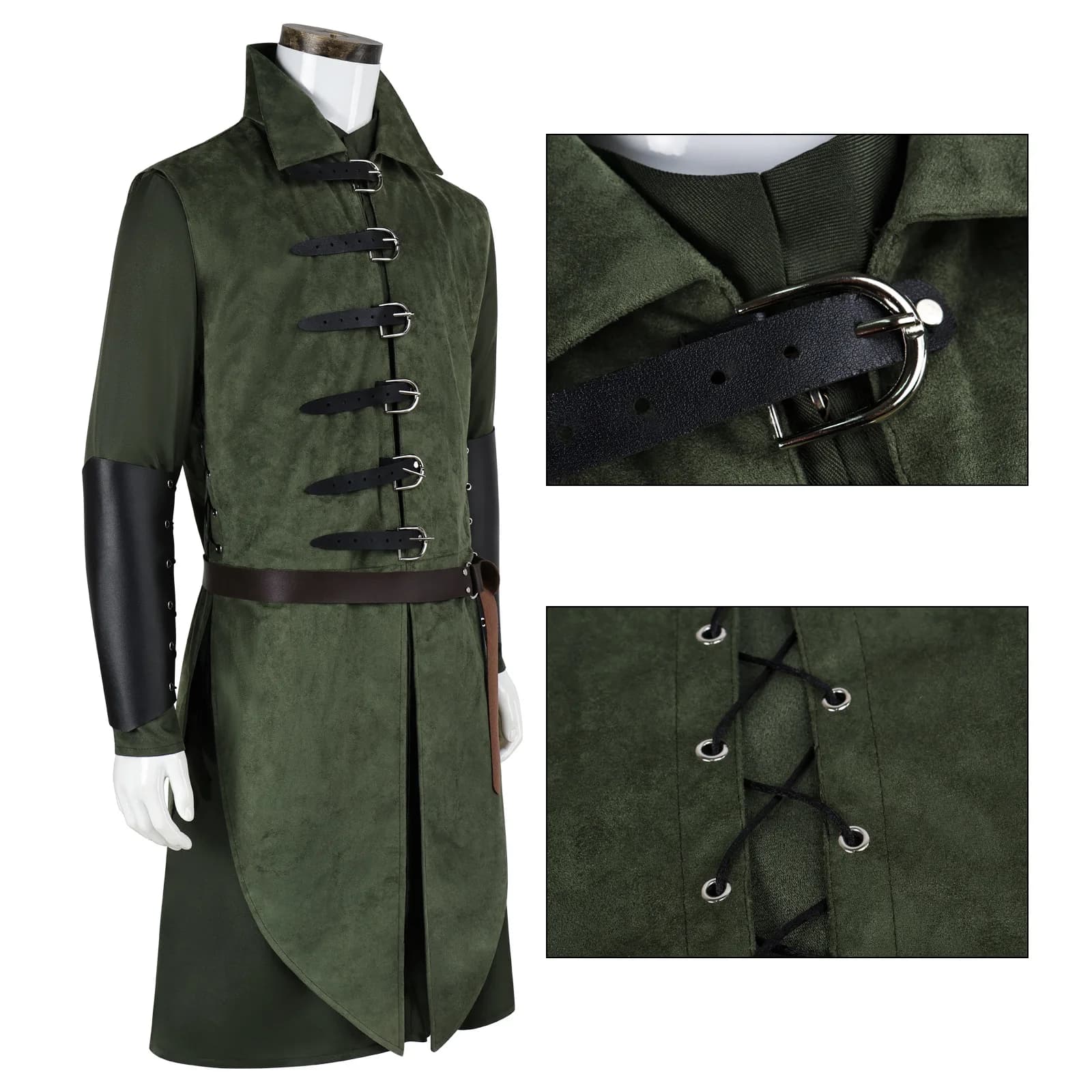 Costume da Uomo per Cosplay di Thranduil dal Film Il Signore degli Anelli, Cappotto e Gilet, Abbigliamento per Halloween, Carnevale, Feste e Giochi di Ruolo