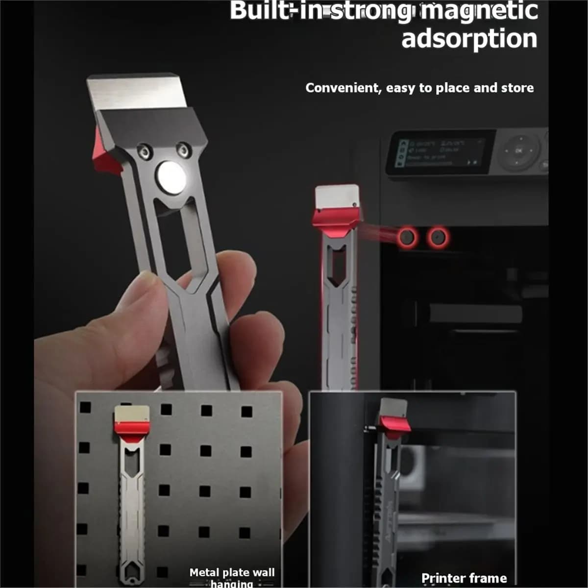 Raschietto per stampante 3D N94R con lama SK5, strumento per la rimozione delle stampe per Bambu Lab, Creality, Voron, accessorio per piattaforma riscaldata