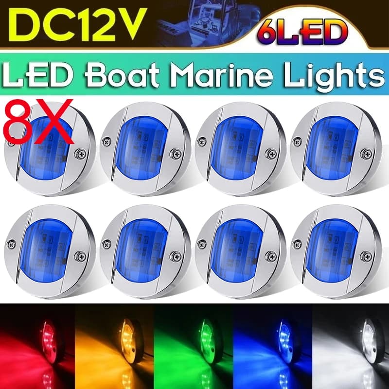 8/4PCS 12V Barca Luci Marine di Navigazione Impermeabile Lampada di Marcatura Per Il Camion RV Yacht Paia di Ancora poppa 6LED Luce di poppa