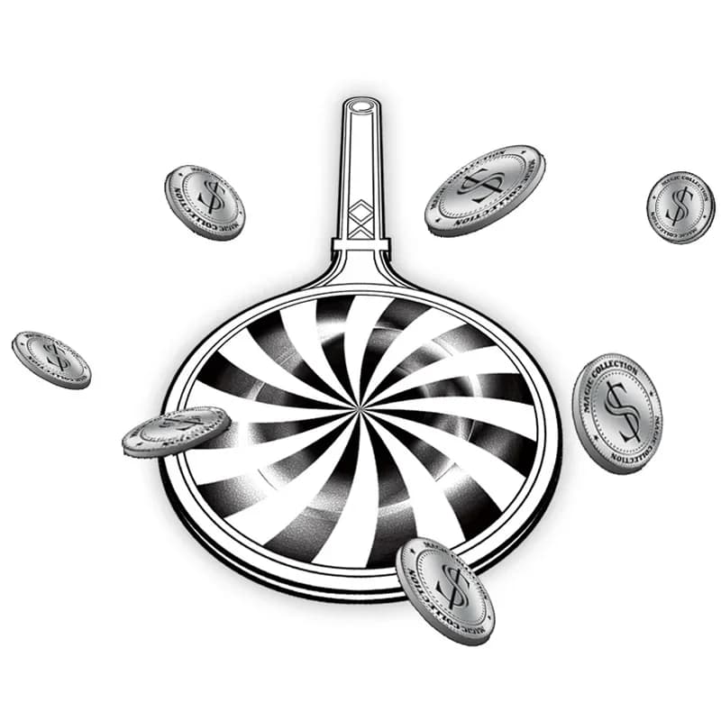 Moneta Paddle Illusioni Trucchi magici Denaro che appare Coin Paddle Produce Endless Close Up Puntelli magici da palcoscenico Mentalismo Commedia Giocattoli