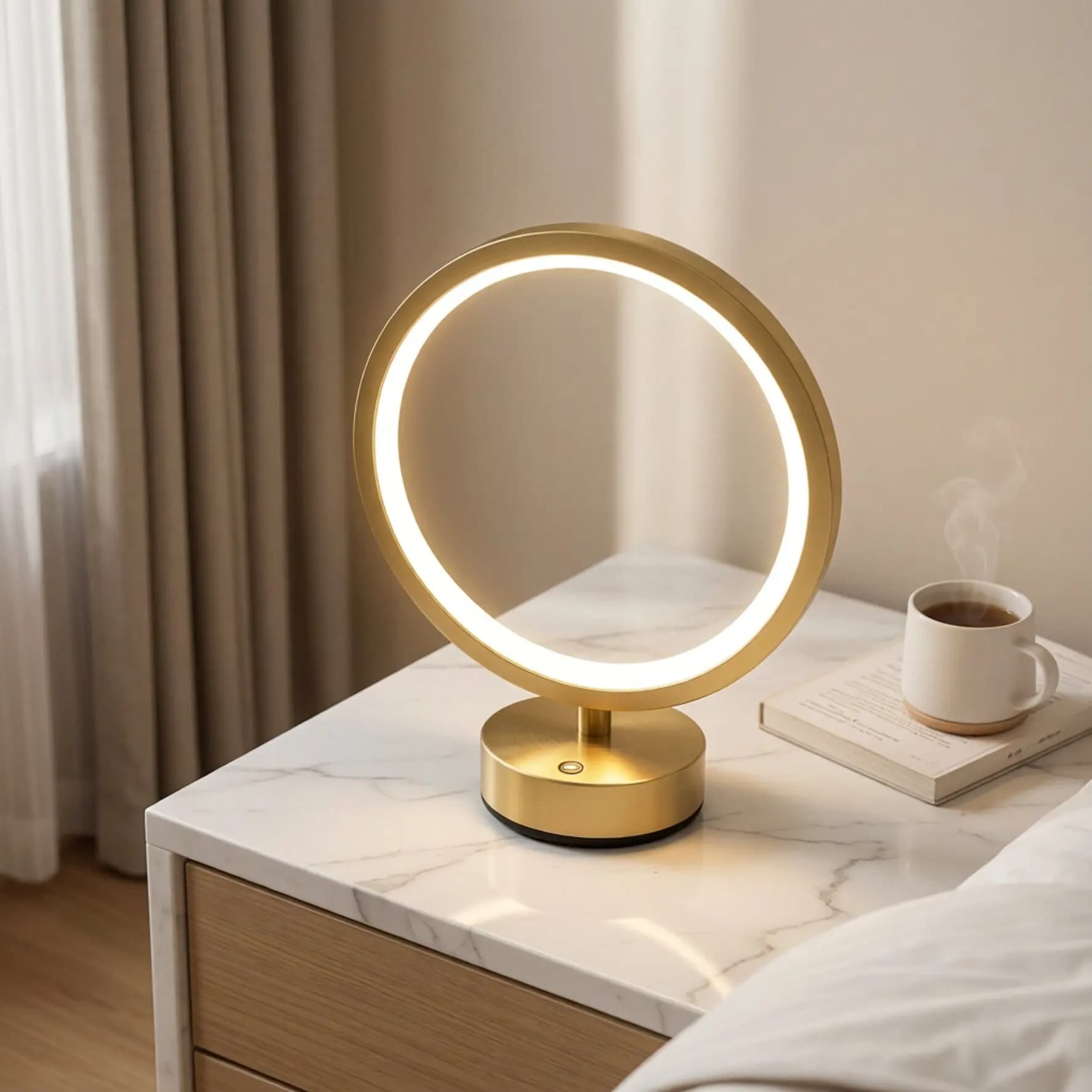 Lampada da Tavolo Minimalista con Luce Notturna, Ricaricabile, Touch, Protezione Occhi, per Lettura e Atmosfera Avanzata