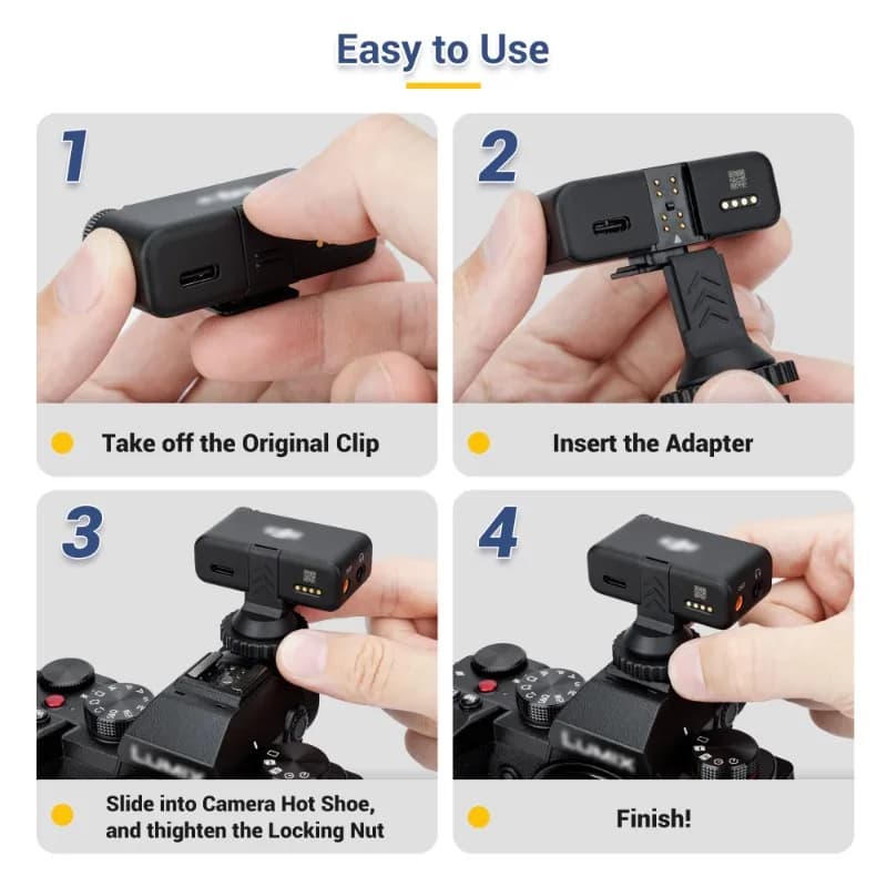 ABZZ-Tripod Thread Adapter 1/4-20 For DJI Mic Cold Shoe Mounting Bracket For Use For On Tripods Cages And For On Camera Hot Shoe