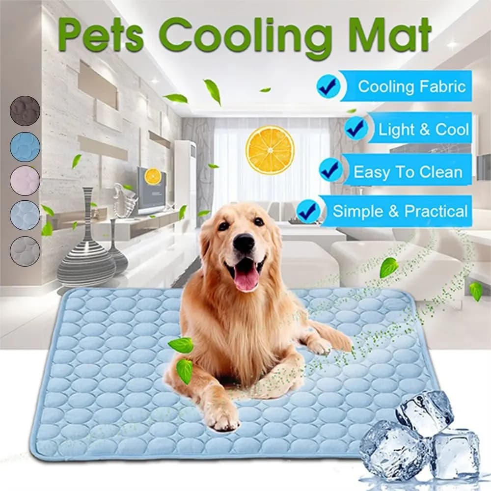 Tappetino rinfrescante professionale per animali domestici in seta di ghiaccio Assorbimento d'acqua Tappetino per dormire per gatti per auto Mantieni il raffreddamento EZ Clean Letto per cani estivo
