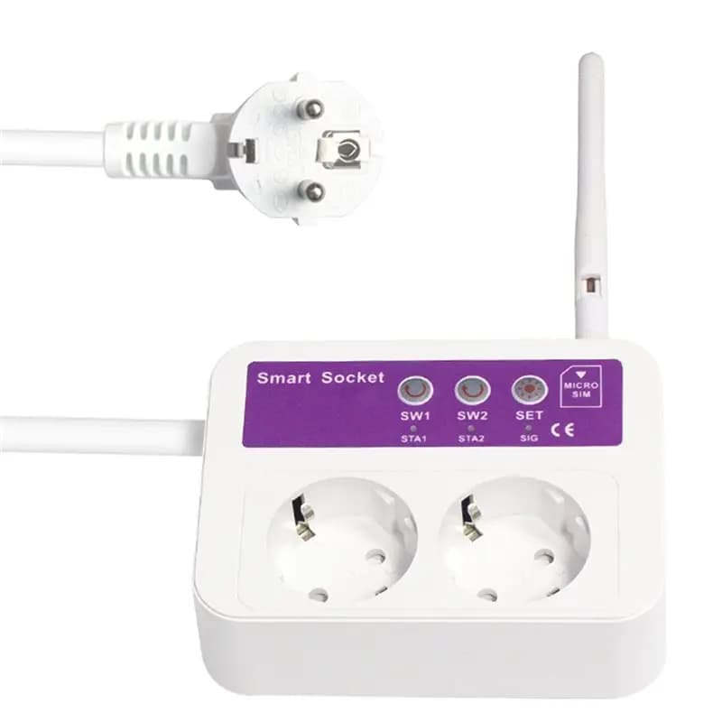 Telecomando Intelligente A55T SC2-GSM 2/4G, Presa Intelligente con Cavo Lungo 1.2M 16A, Supporto APP e SMS, Sensore di Temperatura