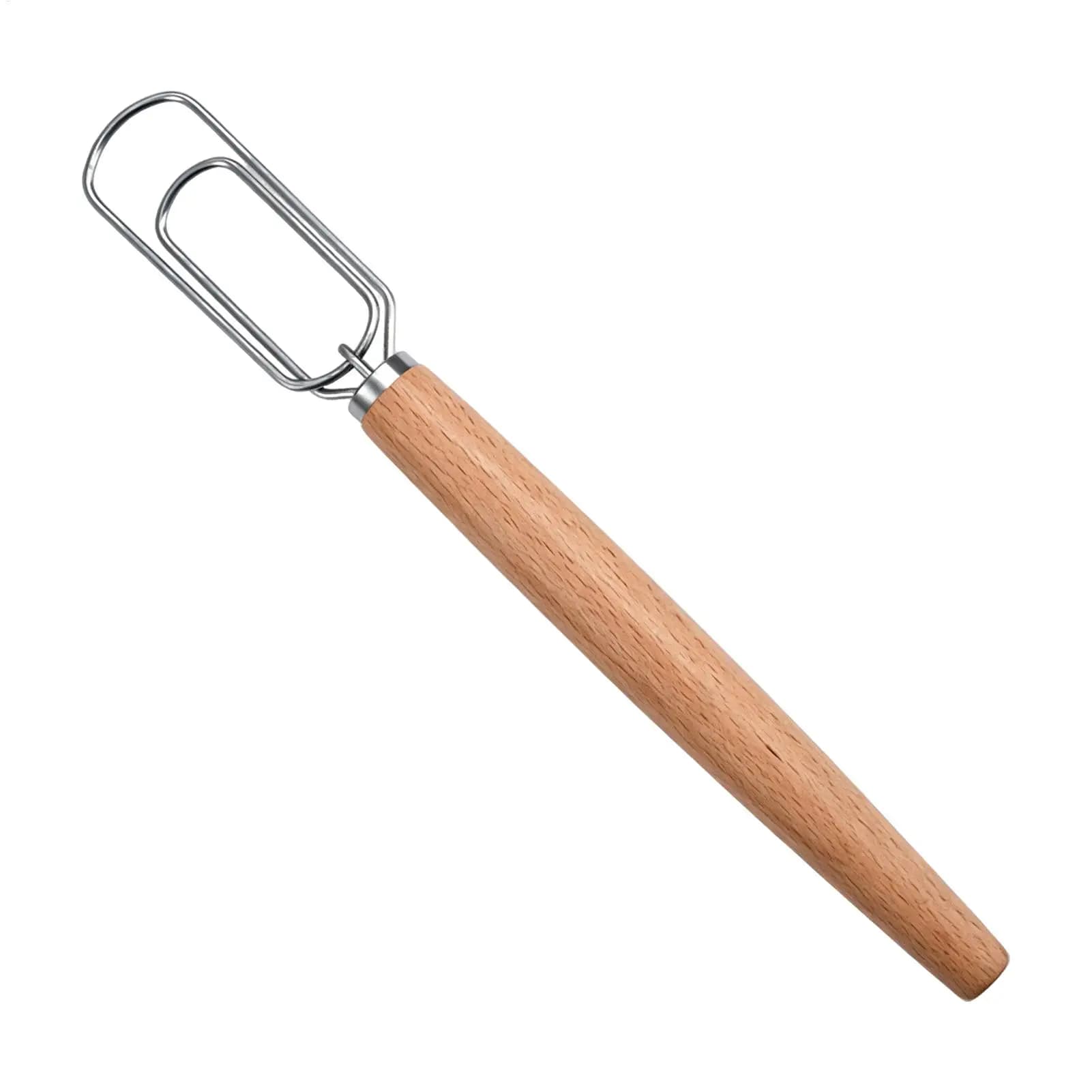 Artisian Blender Danish Dough Whisk Hand Mixer Kitchen Baking Tools With Wooden Handle Stainless Steel Manual Stirrer For Dough