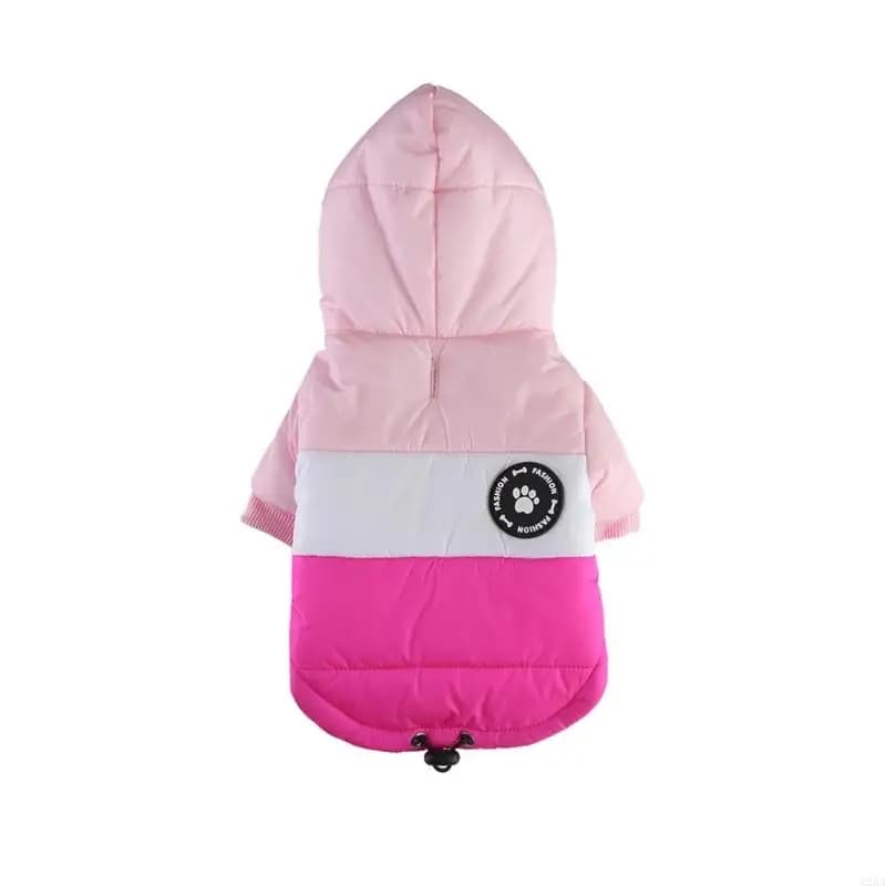 Cappotto invernale per cani resistente alle intemperie con gancio per imbracatura foderato in pile per razze piccola taglia