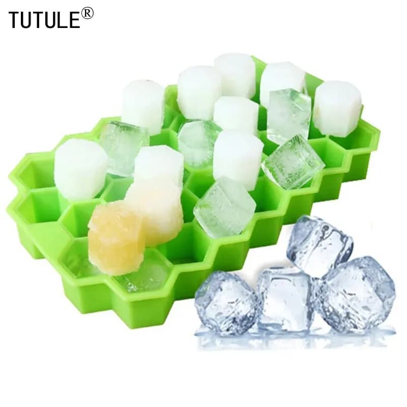 37 scomparti stampi per scomparti per ghiaccio a nido d'ape vassoio per cubetti di ghiaccio in gelatina con coperchio stampi per ghiaccioli a nido d'ape
