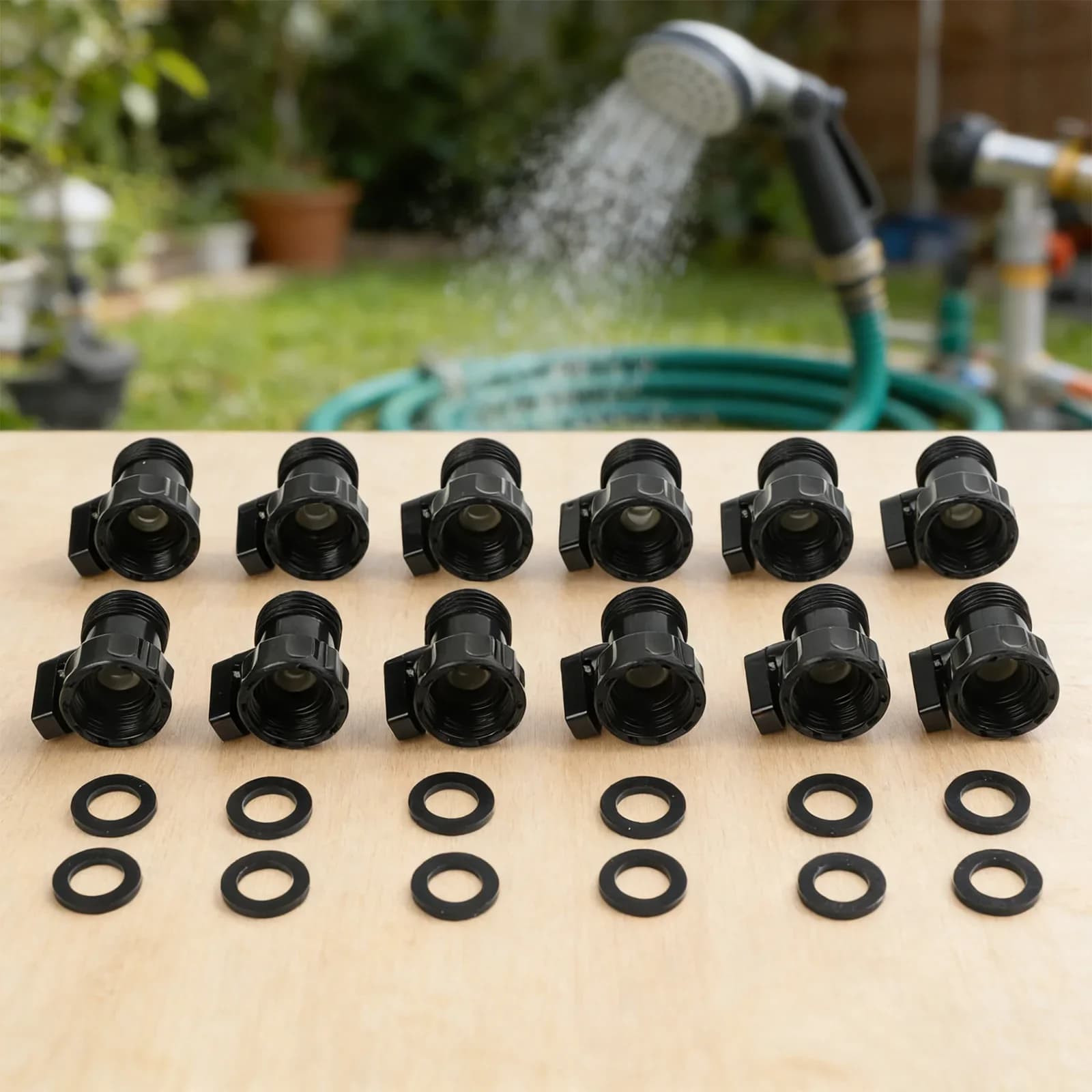Set di 12 valvole di chiusura per tubi da giardino da 3/4 di pollice per il controllo dell'acqua in applicazioni di irrigazione a spruzzo e per tubi di camper.