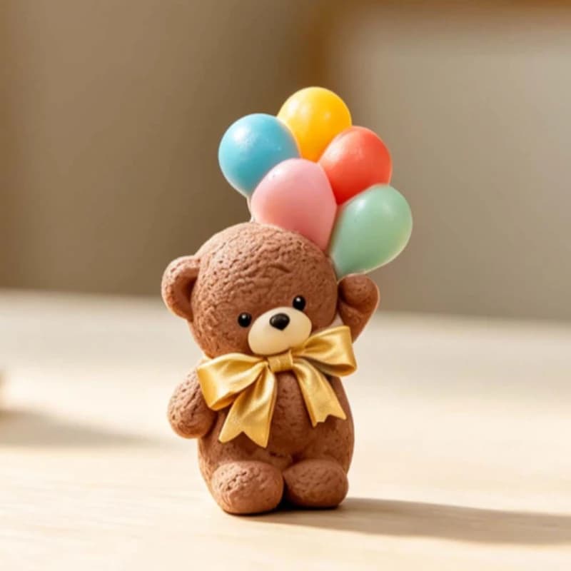 Cute Standing Bear with Bow Silicone Mold for Candle, Resin, Concrete, Squishy DIY – Perfect Summer Gift for Craft Lovers