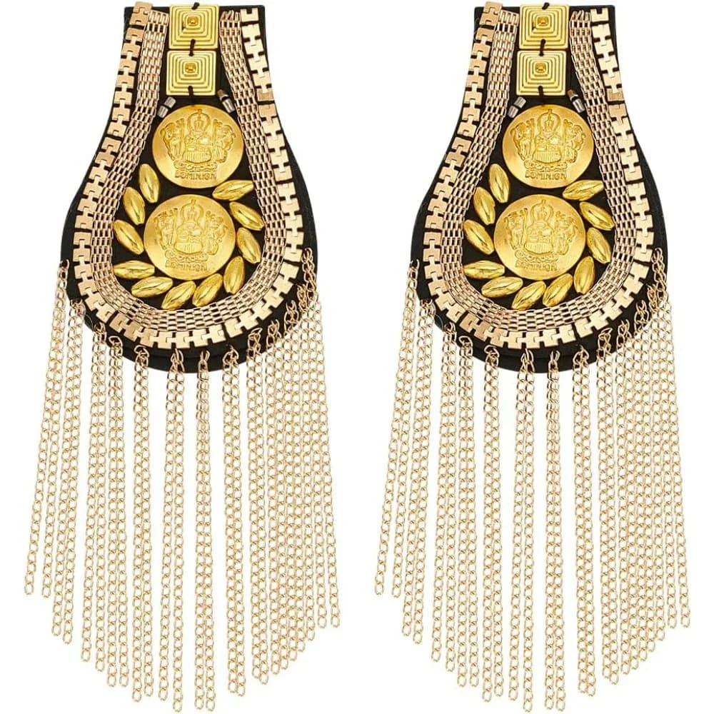 2 pezzi spallacci a catena con nappa in metallo nappa blazer spallina spallina con catene spilla spilla staccabile collegamento nappa