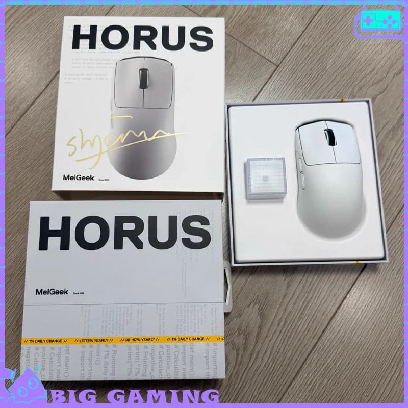 MelGeek HORUS Mouse da gioco wireless PAW3950 750IPS 50G 8K Accessori da gioco ergonomici leggeri FPS Esports Valorant CSGO