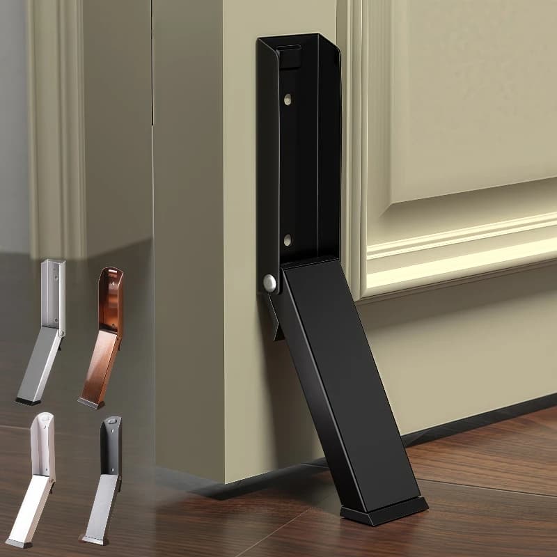 Door Stopper No Drilling Stainless Steel Foot Anti-Collision Windproof Fixed Door Top Safety Protection Limiter