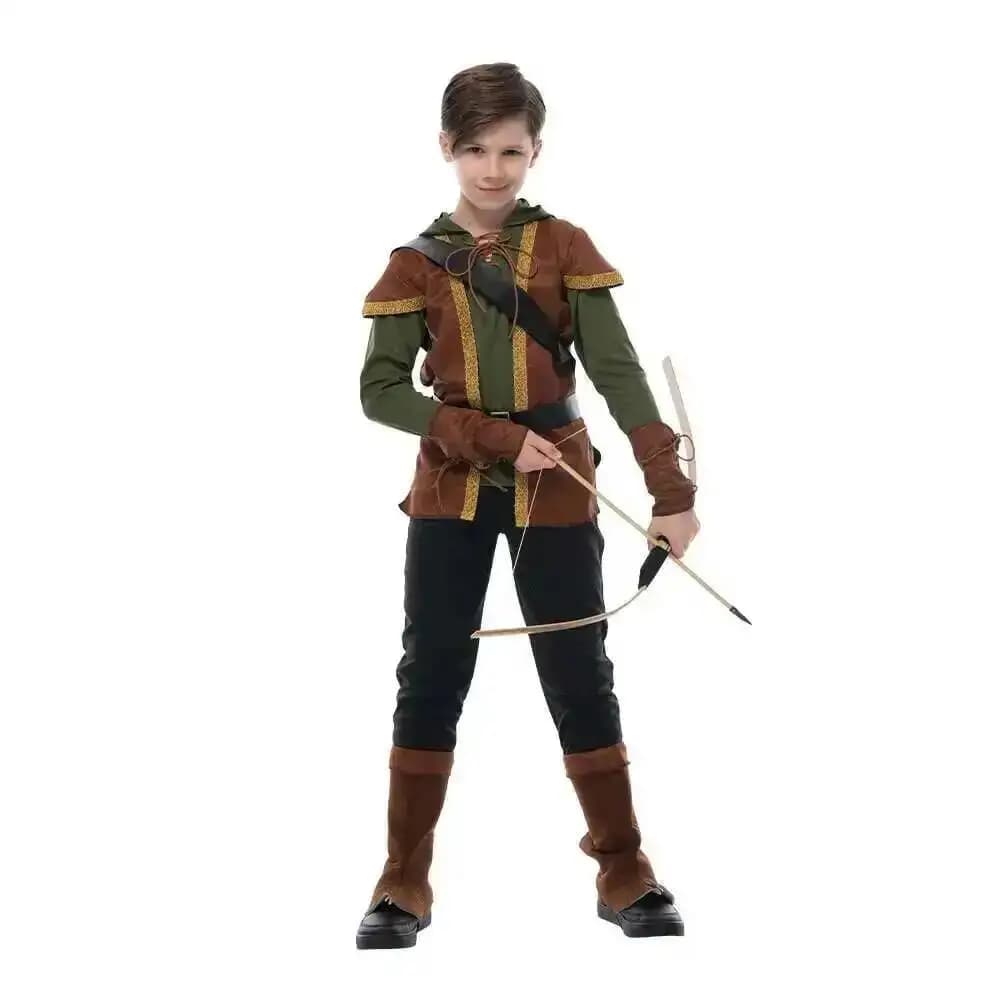 Boys Snailify Kids Archer Costume Hunter Costume Robin Hood Cosplay For Halloween Purim Carnival Party Outfits