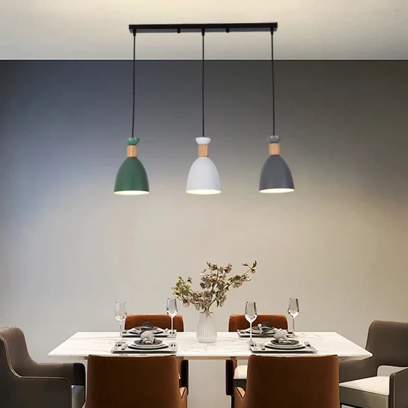 Lampadario Nordico in Ferro a 3 Luci, Design Moderno e Semplice per Bar, Sala da Pranzo, Casa, Lampada Creativa con Attacco E27