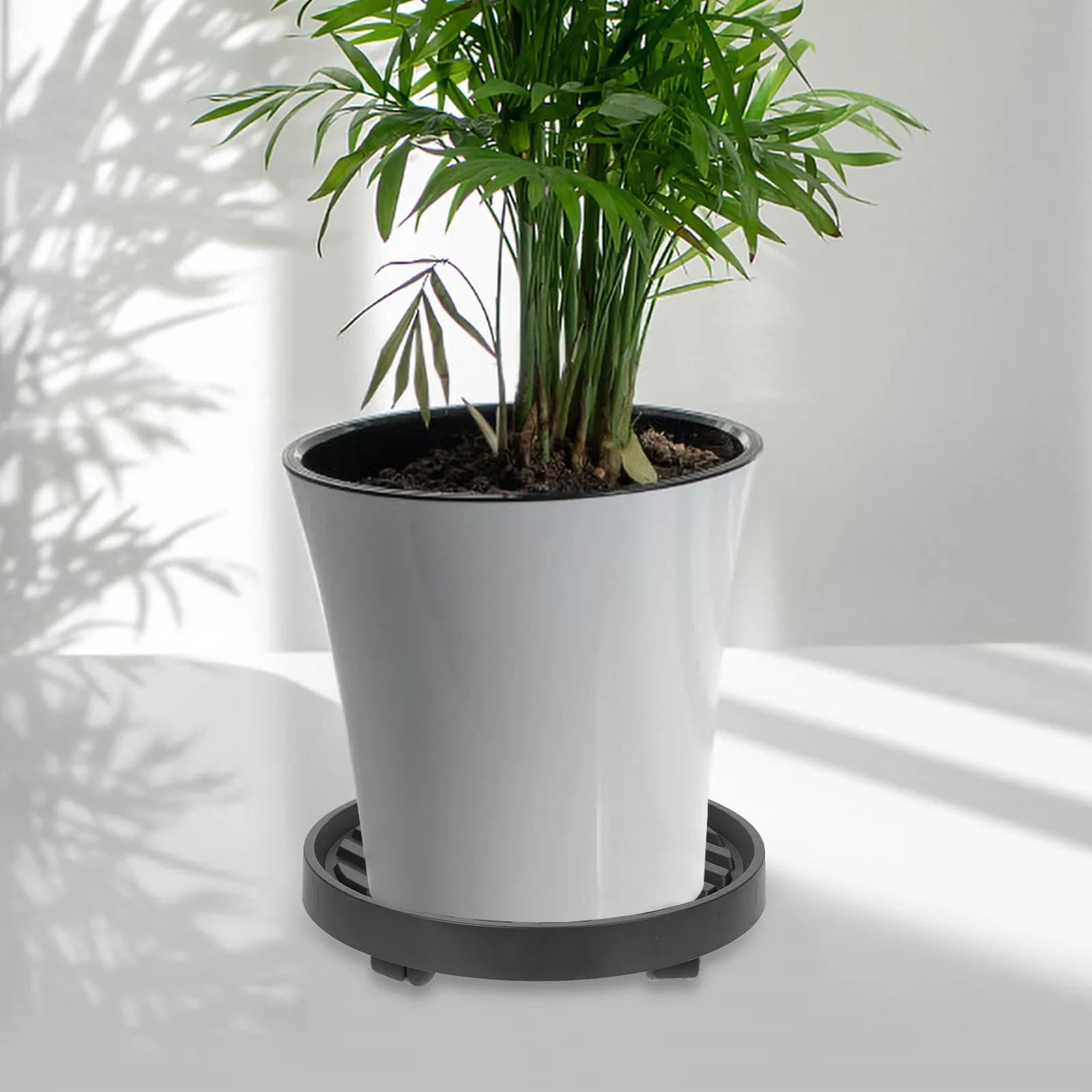 Set of 1 Tray for Reinforced Vases, Resistant to Usura, with Rotelles, Large Vase for Interior and Exterior, Garden Plant Support
