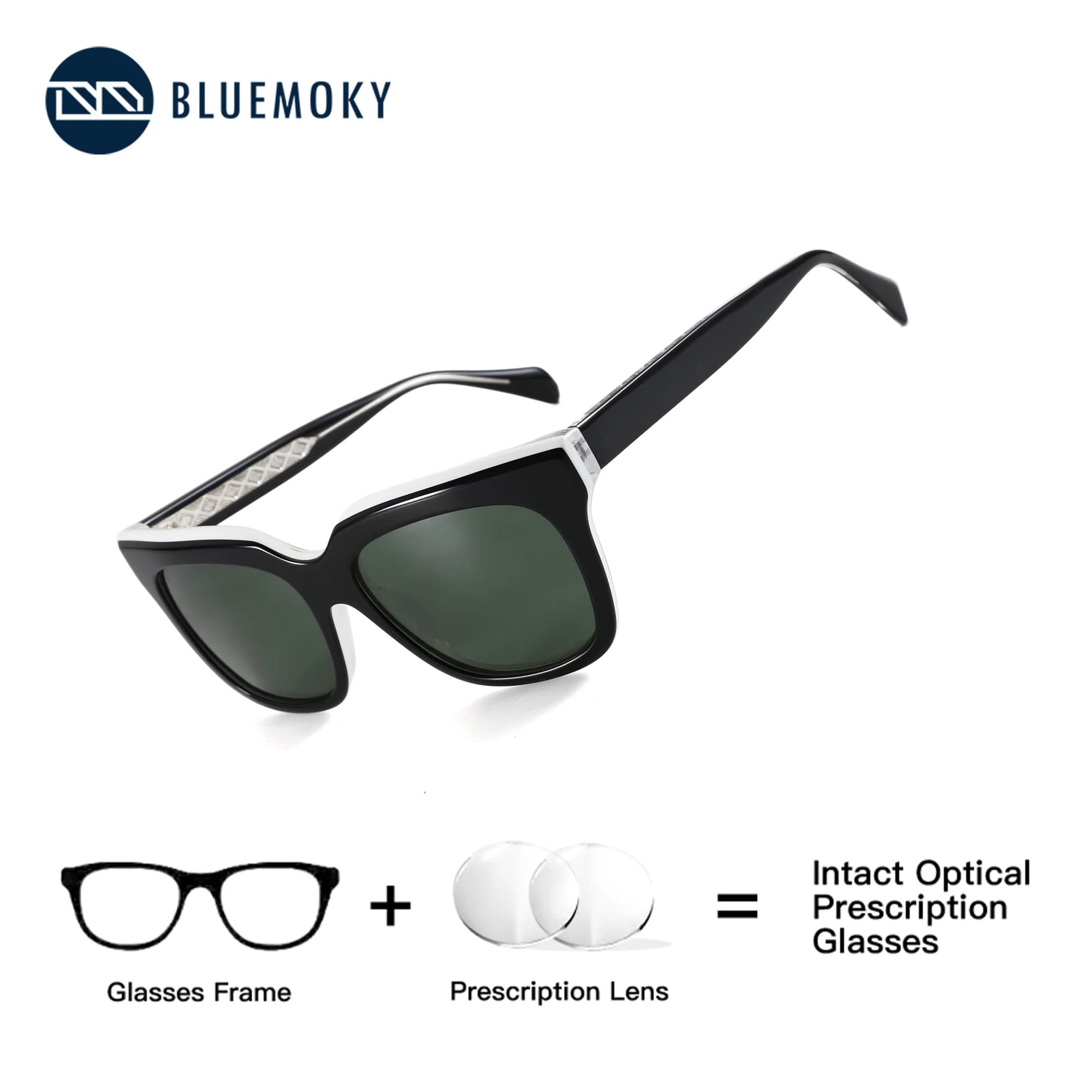 BLUEMOKY M Size Butterfly Correction Prescription Sunglasses Polarized UV400 Acetate Optical Custom Myopia Glasses Woman