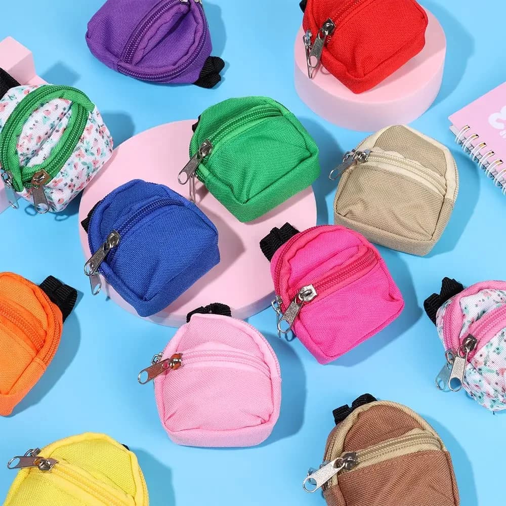 Zipper Small Wallet KeyChain Mini Backpack Charms Key Chain Pendant Small Bag Ornaments KeyRing Student Gifts Accessories