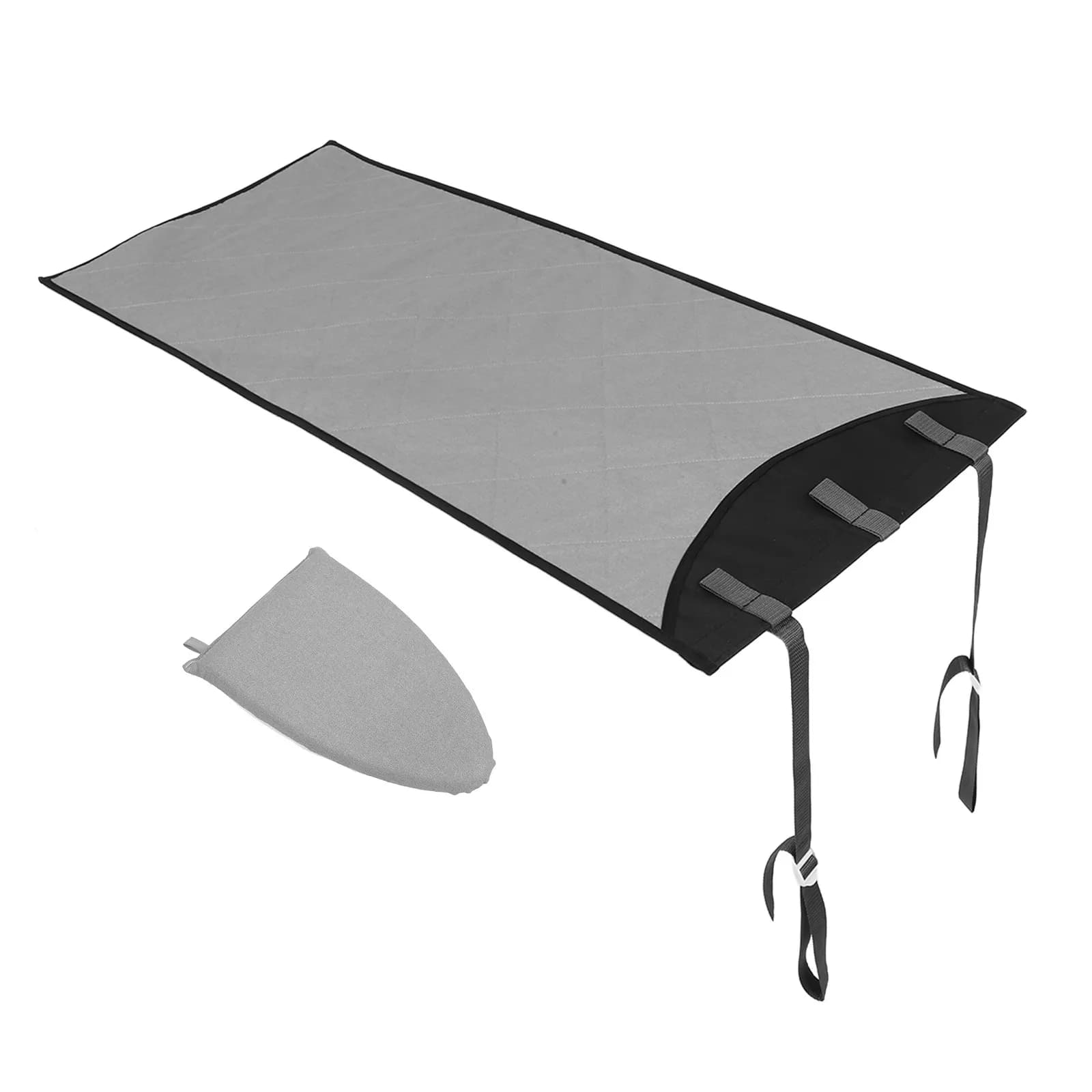 1Set Portable Heat Resistant Ironing Mat Set Door Hanging Folding Ironing Board Adjustable Strap Space Saving Travel Home Use