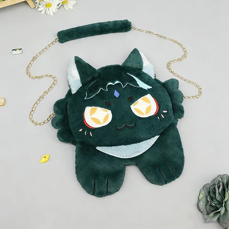 Animation Fan Peripheral Mandrill Protector Meow Meow Baby Bag Shoulder Crossbody Portable Large-capacity Plush Pain Bag Gift