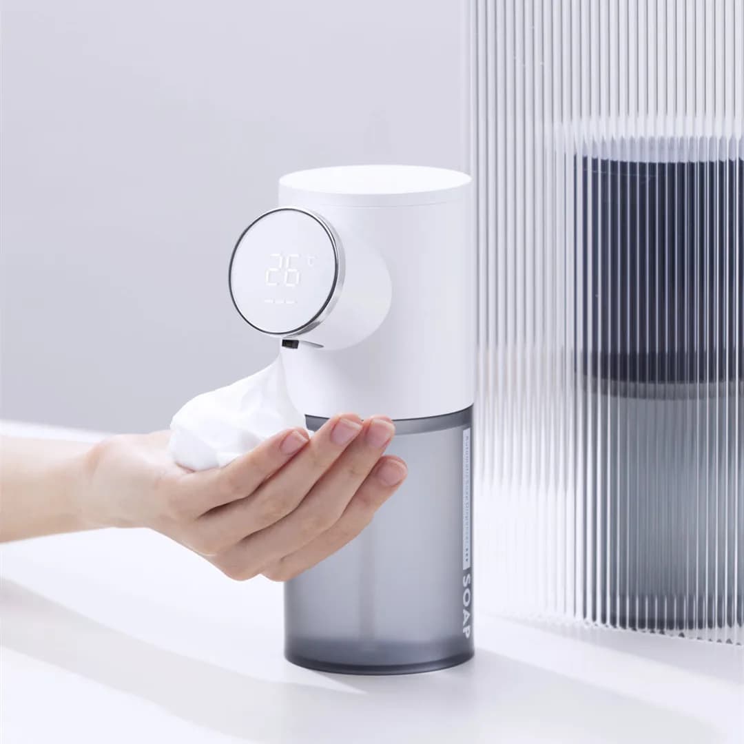 Nuovo display della temperatura ambiente Dispenser automatico di sapone a induzione 1500mAh Lavatrice a mano ricaricabile per hotel domestici