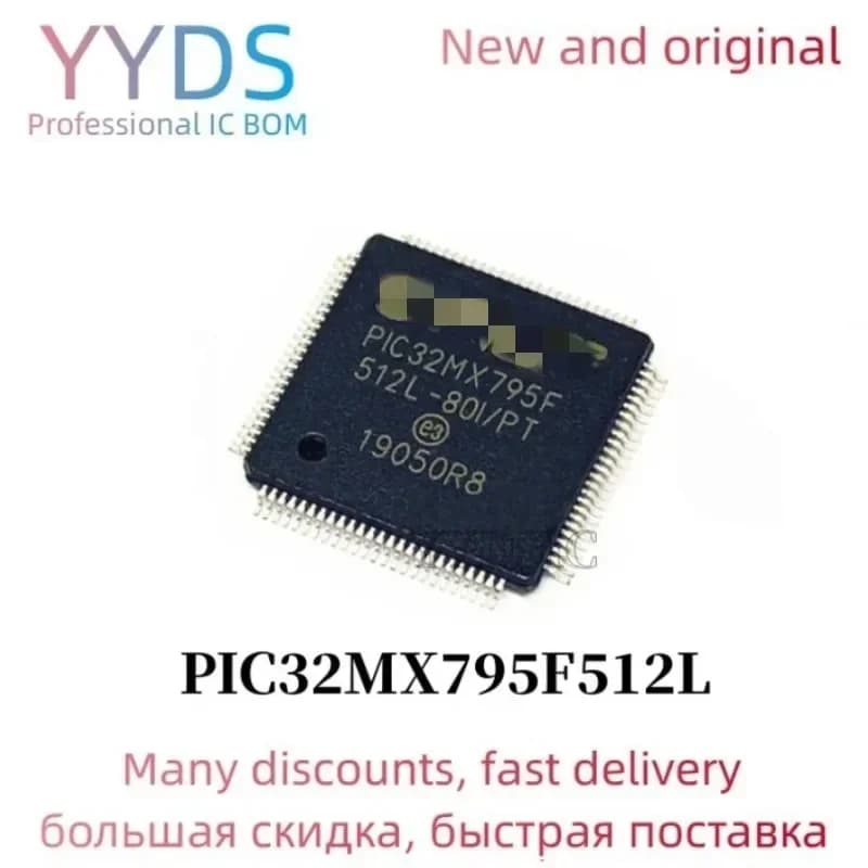 PIC32MX795F512L-80I/PF PIC32MX795F512L PIC32MX795F512 QFP100 circuito integrato IC Singolo chip MCU 32BIT 512KB FLASH