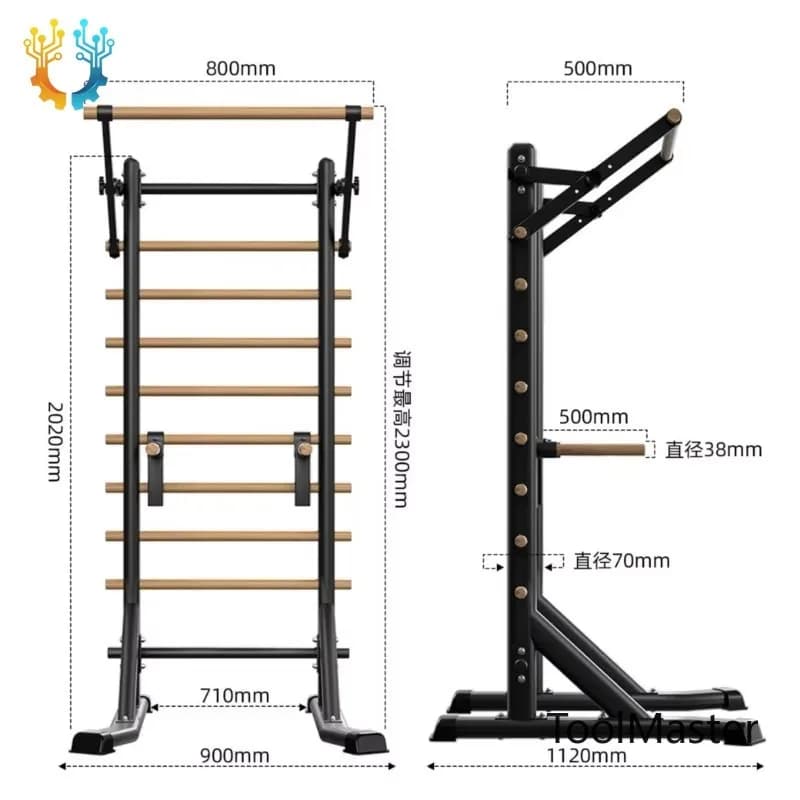 【2026】Attrezzatura per Fitness Domestico: Barra Orizzontale con Telaio a Costole per Trazioni, Riabilitazione, Danza, Allungamento Gambe, Esercizi Indoor
