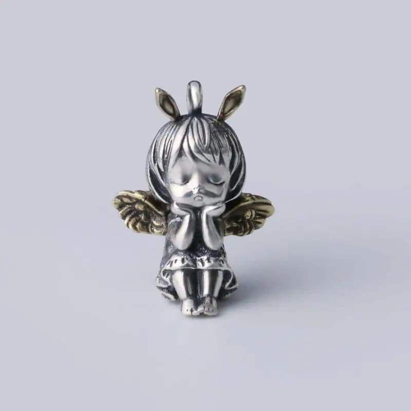 Girl's Prayer Cute Little Angel Pendant Silver Color Sleeping Little Girl Necklace Ladies Versatile Party Jewelry Birthday Gift
