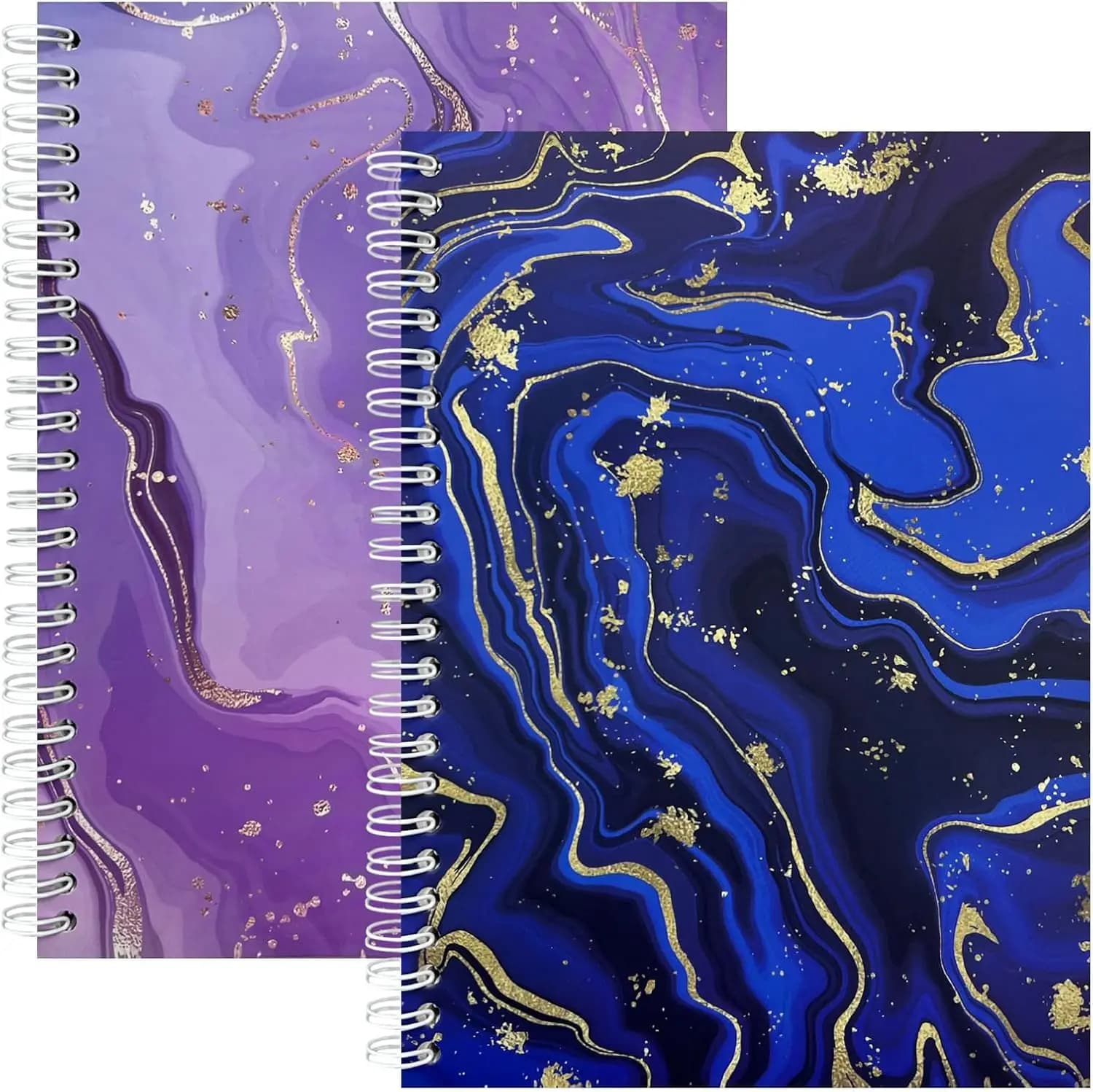 2 Pack Reusable Sticker Collecting Book with 32+32 Sheets Blank Release Paper A5 Size Sticker Album for Adults Blue Purple