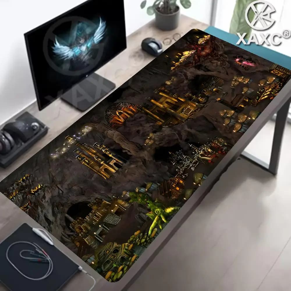 Tappetino per mouse da gioco 90x40 cm Heroes of Might and Magic 3 Tappetino per tastiera del computer Accessori per ufficio Tappetino per scrivania Tappeto Xxl XAXC