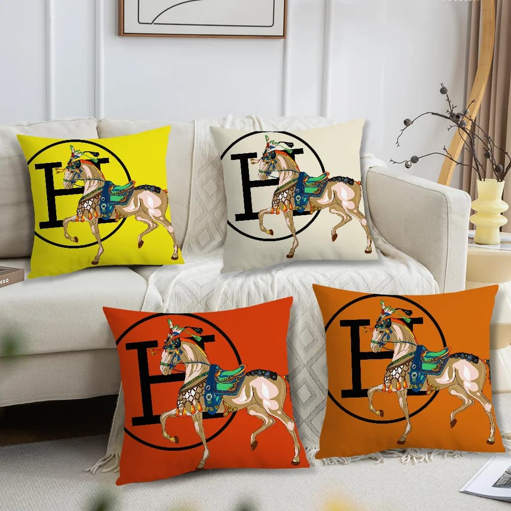 Fodera per cuscino di lusso con stampa cavallo per decorazione divano, casa, auto, camera, caffetteria, ufficio - Stile nordico semplice