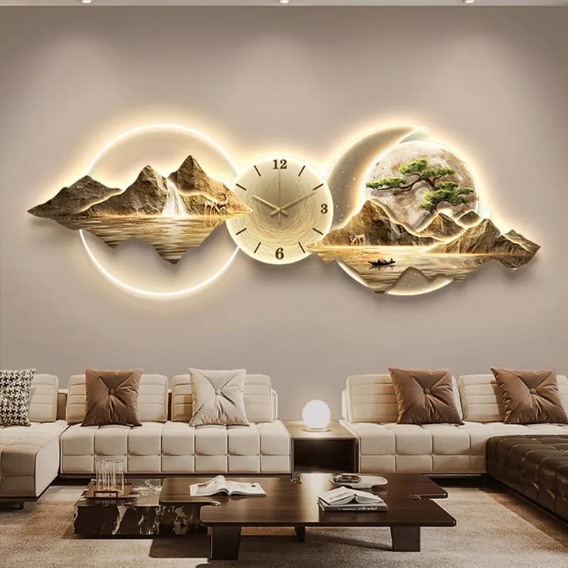 Wall Clocks for Living, Luxury Wall Art, Large Size, Silent and Creative Modern Wall Clock, Home Decoration