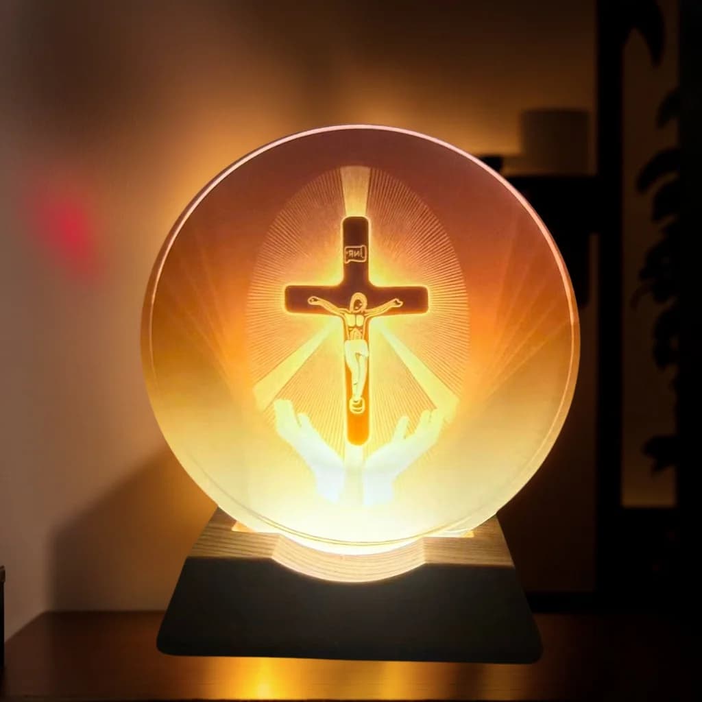 1 luce notturna a forma di croce adatta per gli amanti del Ramadan, festa della mamma, Pasqua, celebrazioni di Capodanno, lampada da tavolo per la camera da letto, a