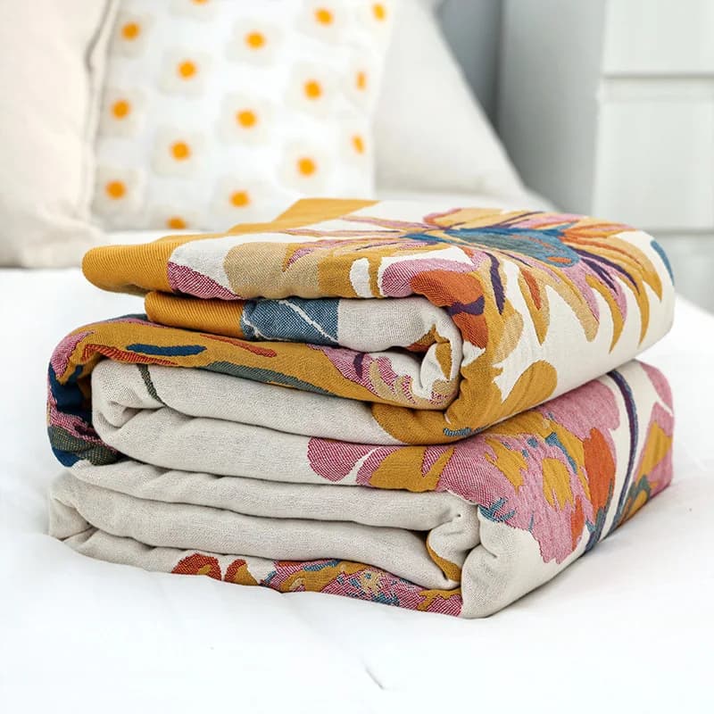Semplice coperta di cotone mussola garza copriletto in spugna singolo letto matrimoniale trapunte copriletto sul divano letto coperta