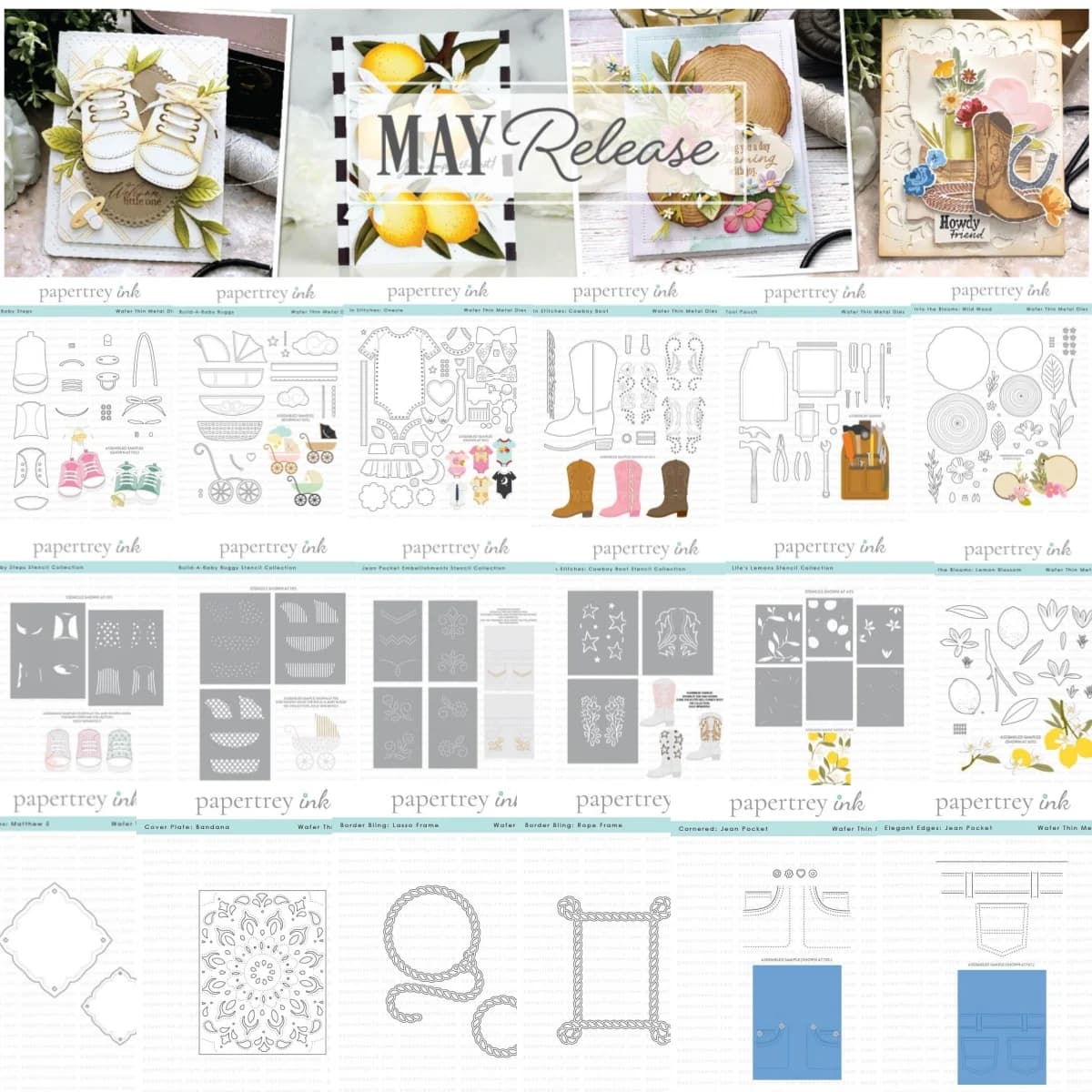 Bandana Baby Onesie Cowboy Boot Lemon Blossom Metal Cutting Dies Stencil Hot Foil DIY Scrapbook Embossed Card Decoration 2026