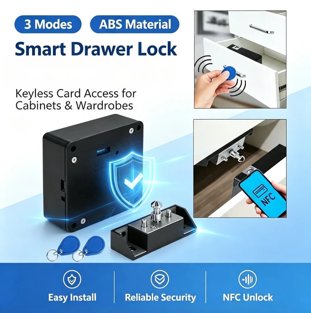 DIXSG Mobile phone NFC smart locker electronic lock RFID13.56mhz invisible furniture sensor cabinet lock drawer door lock
